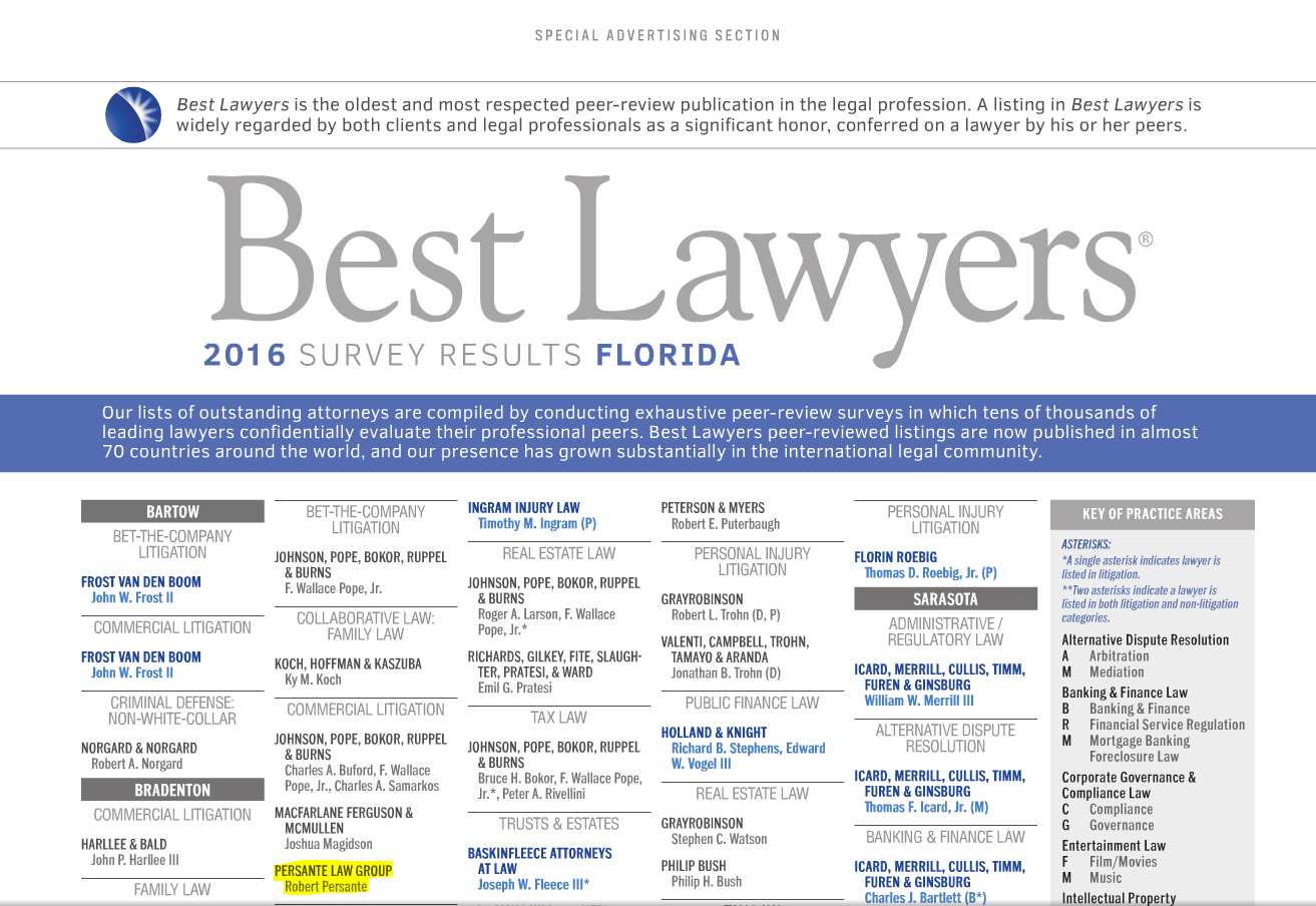 Best Lawyers 2016 Robert Persante